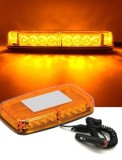 24 LED Lumina de Stroboscopica 28cm Lampa Girofar Avertizare Galben 12V 24V cu Magnetica