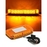 24 LED Lumina de Stroboscopica 28cm Lampa Girofar Avertizare Galben 12V 24V cu Magnetica