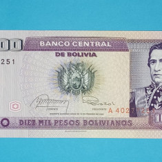 Bolivia 10.000 Pesos Bolivianos 1984 'Andres de Santa Cruz' UNC