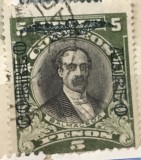 Timbre America Interbelica TMB1AMC Chile 5 pesos supratipar