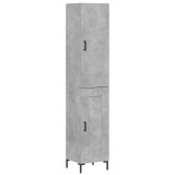 Dulap inalt, gri beton, 34,5x34x180 cm, lemn prelucrat
