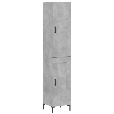 Dulap inalt, gri beton, 34,5x34x180 cm, lemn prelucrat foto