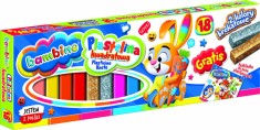 Set plastilina Bambino pentru modelat in forma de batoane patrate, 18 culori intense