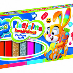 Set plastilina Bambino pentru modelat in forma de batoane patrate, 18 culori intense