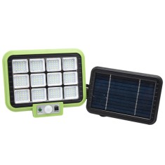 Proiector cu panou solar 192LED SMD, 50W, senzor de miscare, telecomanda, 3 moduri de iluminare, cablu 4.6 metri