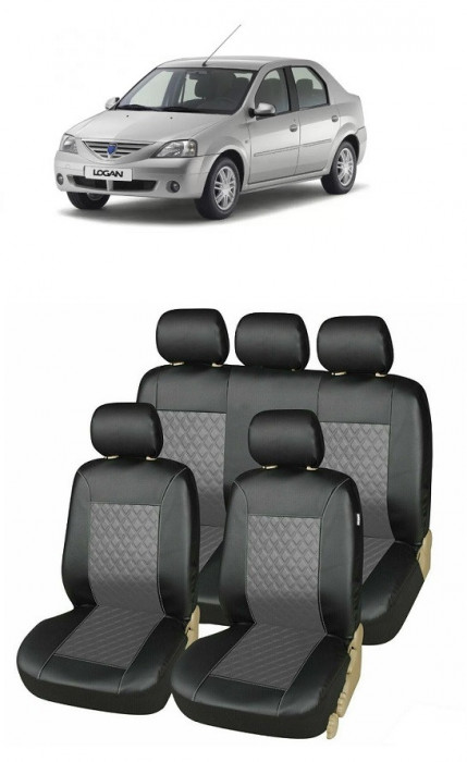 Set huse piele ecologica compatibile Dacia Logan (2004-2012)