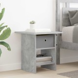 vidaXL Noptieră cu sertar Gri din beton 41 x 40 x 45 cm Lemn compozit 8000442