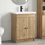 Cumpara ieftin Set de mobilier pentru baie Stejar Artizanal