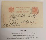 Romania 1905 - Carte postala circulata SINAIA-LEIPZIG