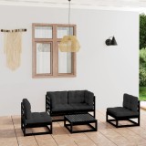 vidaXL Set mobilier grădină cu perne, 5 piese, lemn masiv pin 3076438
