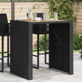 Gossi masa bar gradina blat lemn acacia negru 105x80x110 cm poliratan