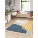 Covor Premium Belgian Model Cancun 18722-355, Marime 80 x 150 cm, Bej, Inaltime Fir 7 mm, Antialergic, Polipropilena, Living, Dormitor, Sufragerie, Bi