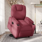 VidaXL Fotoliu electric rabatabil cu ridicare, roșu vin, textil