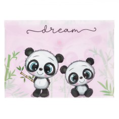 Mapă cu Capsă, Model Urs Panda, Dimensiuni 33x24cm, Culoare Roz, Material Plastic