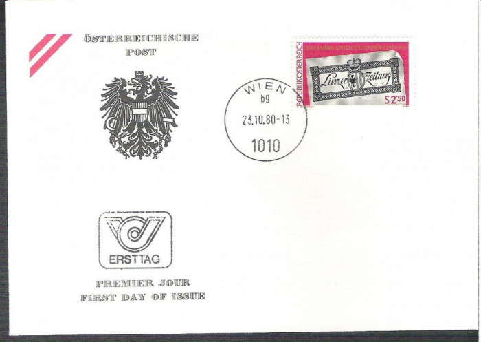 Austria &Ouml;sterreich 1980 350 Jahre FDC K.143