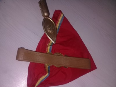 centura pafta pionieri,cravata pionieri,varf lance drapel,lot pioneresc-originale foto