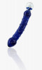 Dildo Flower Double Tip, Sticla Premium, Albastru, 20 cm, Passion Labs