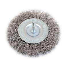 Perie tip disc din sarma cu tija 100x6mm