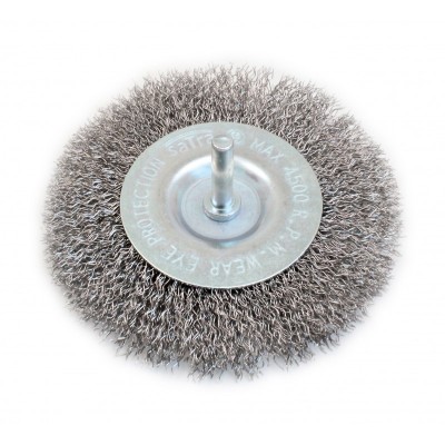 Perie tip disc din sarma cu tija 100x6mm foto