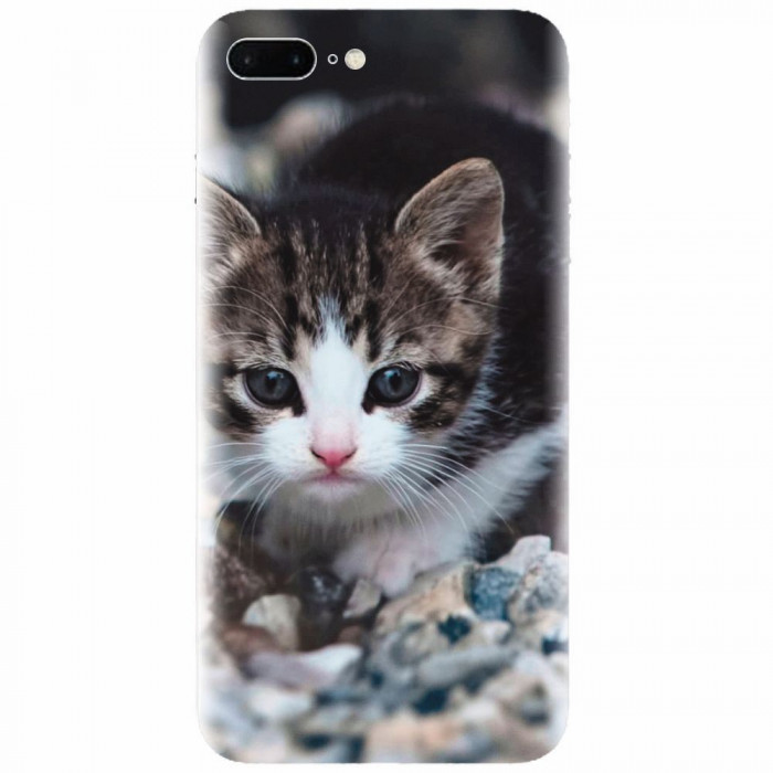 Husa silicon pentru Apple Iphone 7 Plus, Animal Cat