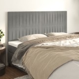 vidaXL Tăblii de pat, 4 buc, gri deschis, 90x5x78/88 cm, catifea