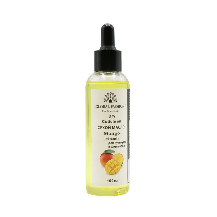 Ulei de cuticule cu pipetă, aromă de mango, Global Fashion, 100 ml