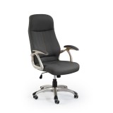 Scaun directorial HM Edison, Cadru Polipropilena, Piele ecologica, Inaltime ajustabila, Sistem Balansare, 120 kg, 118x64x70 cm, Negru