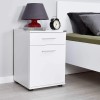 Noptiera Adore Trendline, 40x57x39 cm, Sertar+Usa, Alb/Nuc/Lemn Natural