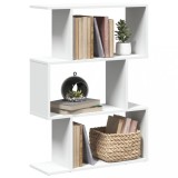 VidaXL Bibliotecă/separator cameră, 3 niveluri, alb, 70x24x97 cm, lemn