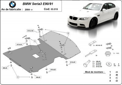 Scut motor metalic Bmw Seria 3 E90/E91 2004-2011 foto