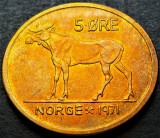 Moneda 5 ORE - NORVEGIA, anul 1971 *cod 2333 C = excelenta patina
