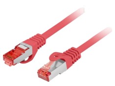 Patch cord RJ45 LANBERG S/FTP Cat 6, LSZH, 20m, roșu, cablu litat, dublu ecranat