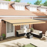 vidaXL Cortina Retractabilă Portocalie și albă 500x300 cm țesătură 3331210