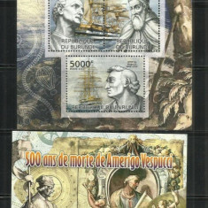 V 103 - VAPOARE, NAVE - BURUNDI - SERIE + BLOC NESTAMPILATE, MNH