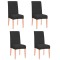Set 4 huse universale pentru scaun, marime universala, poliester si spandex, 45 cm x 60 cm, negru Household NewTrend