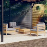 VidaXL Set mobilier grădină cu perne gri, 5 piese, lemn masiv de pin 3096033