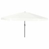 Umbrela Gradina vidaXL Alb Negru 395x395x245cm Poliester Otel Protectie UV Umbrelă Pavilion Terasa Balcon