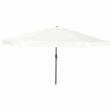 vidaXL Umbrela de grădină 395 x 245 cm Alb Cărămidă