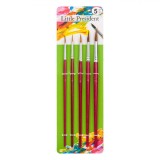 Set Pensule Pictură, Little President, V&acirc;rf Rotund, Păr Natural, Mărimi Nr. 2, Nr. 4, Nr. 6, Nr. 8, Nr. 12, 5 Bucăți, Roșu, Oem
