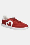Love Moschino sneakers din piele &icirc;ntoarsă culoarea roșu, JA15112G1NIG0500