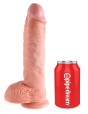 Dildo Realistic Cu Testicule King Cock, Natural, 25 cm foto