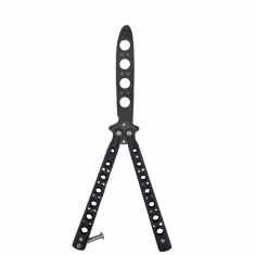 Cutit fluture Butterfly, Balisong 22.50 cm, negru, fara tais, de antrenament, model simplu