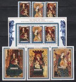 Penrhyn 1980 - Crăciun - Picturi cu Fecioara și Pruncul, secolul al XV-lea, Serie + Bloc + 3 Colite, SET COMPLET, MNH