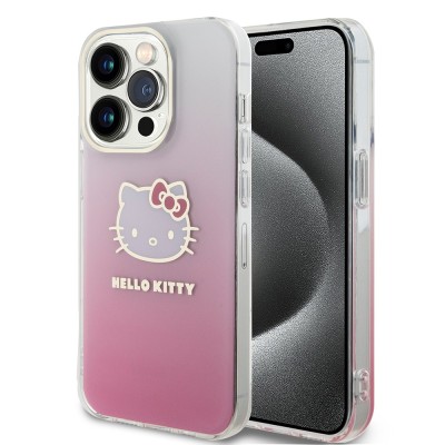 Husa Hello Kitty iPhone 13 Pro Hardcase IML Gradient Electrop Kitty Head, roz, HKHCP13LHDGKEP foto