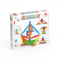 Set de constructie magnetic Supermag Projects Multicolor 45 piese