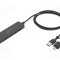 Hub USB 3.0 DIGITUS 4 porturi USB A și USB C, cablu 1.2m, negru