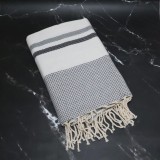 Prosop Fouta Plajă &amp; Spa White Blue 200 x 100 cm