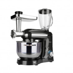 Mixer, blender si masina de tocat 3 in 1 Zilan ZLN1772 Negru, 6+1 nivele de control al vitezei, 1400W