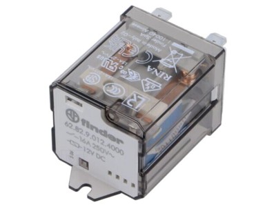 Releu electromagnetic de putere FINDER 12V DC DPDT 62.82, 16A, 400V AC foto