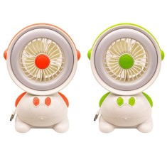 Mini ventilator 2 in 1 cu lumina LED, 2 culori, USB, silentions